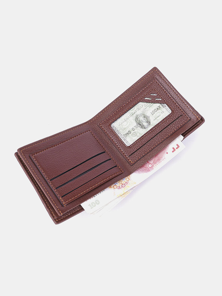 Retro Fashion EDC Multi-card Slots Exposure Multi-function Short Young Wallet Card Holder Wallet