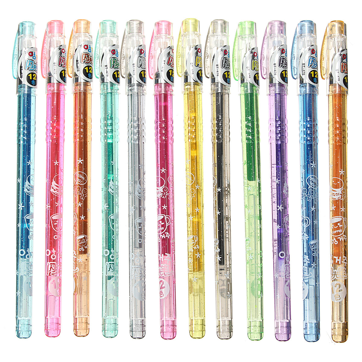 

1Set 12 colors Gel Pen Glitter Pens Asst Scrapbooking Crafter DIY Gift Card