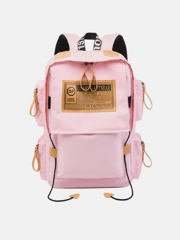 Women Canvas Multifunction Waterproof Casual Patchwork Backpack
