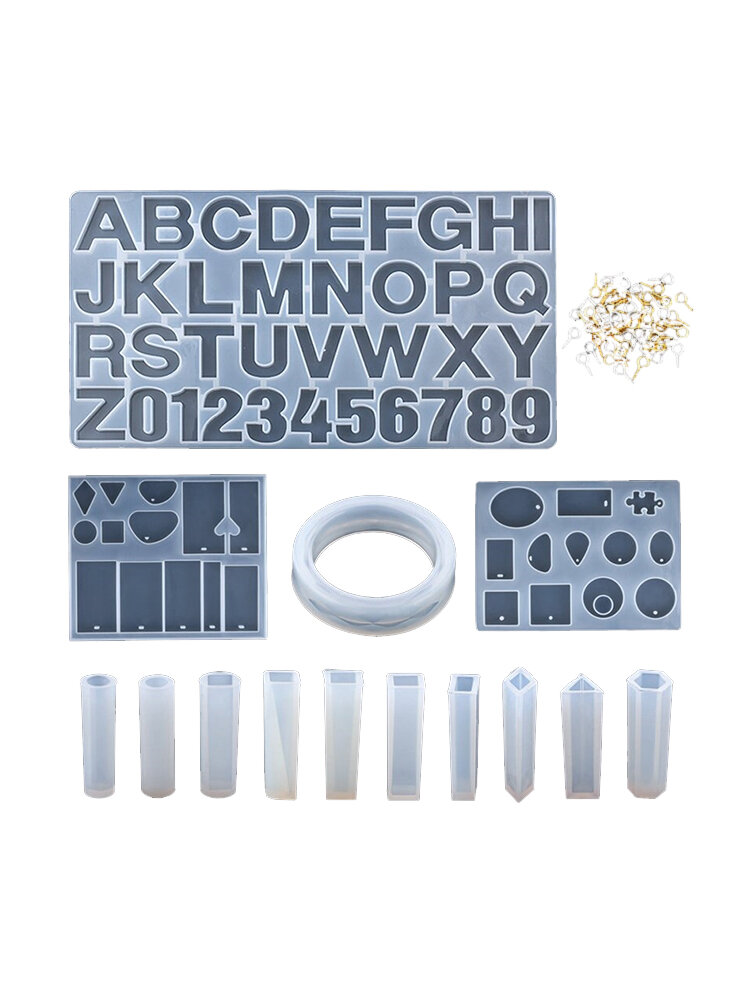 Conjunto de ferramentas de cola de cristal de 214 unidades bracelete Pingente Joias Silicone Molde de combinação de molde