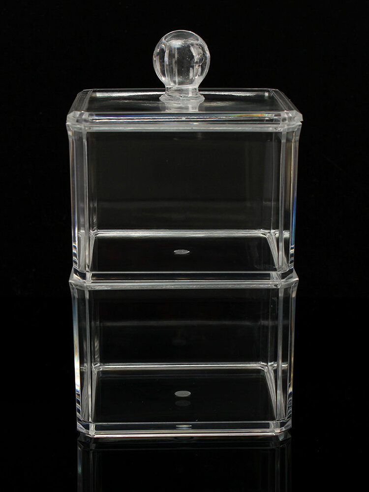 2 Tiers Acrylic Clear Cosmetic Storage Organizer Nail Polish Display Case