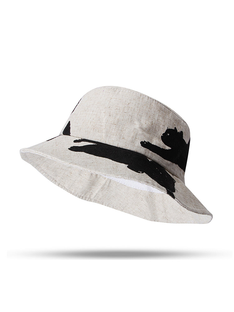 Women's Men's Doodle Cat Hat Cap Wild Cotton Fisherman Hat