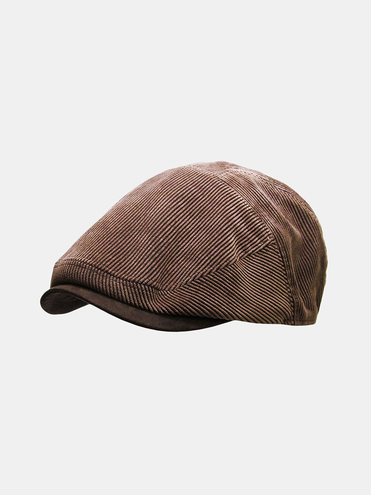Men's Corduroy Newsboy Cap Winter Beret Hat