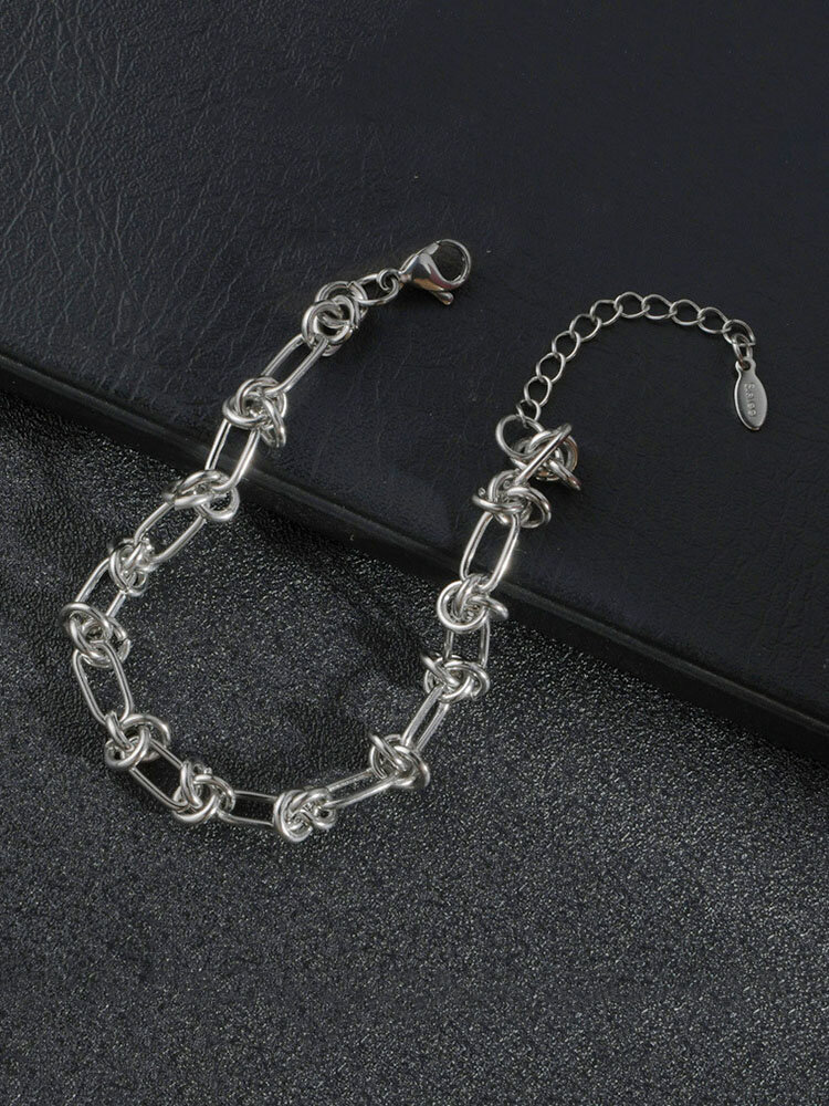 Trendy Simple Three-ring Buckle Geometric-shaped Chain Titanium Steel Bracelet