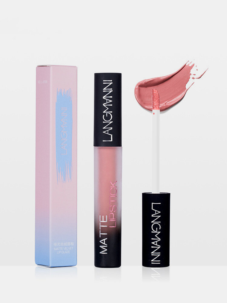 12 Colors Matte Lip Gloss Non-stick Cup Long-Lasting Lip Glaze Nude Liquid Lipstick