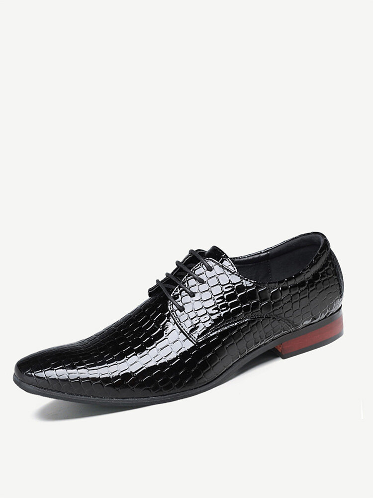 Large Size Men Stylish Leather Slip Resistant Business Formal Shoes 