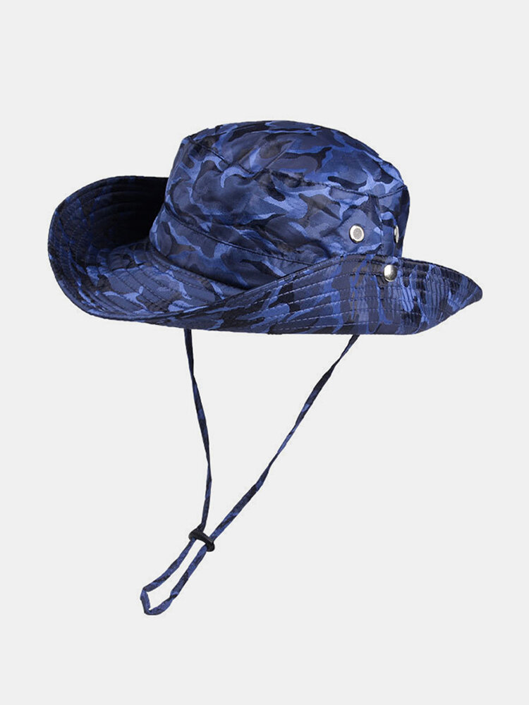 Men Women Camouflage Sun Hat Outdoor Sunscreen Fisherman Hat