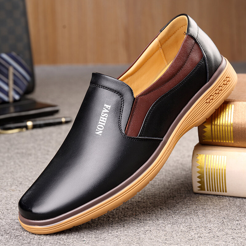 Men Microfiber Leather Slip On Comfy Business Casual Shoes от Newchic WW