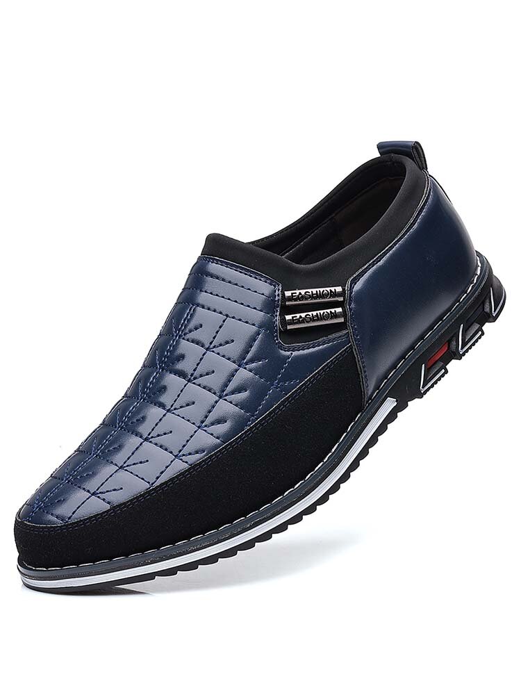 Men Stitching Slip-On Large Size Non Slip Casual Business Shoes