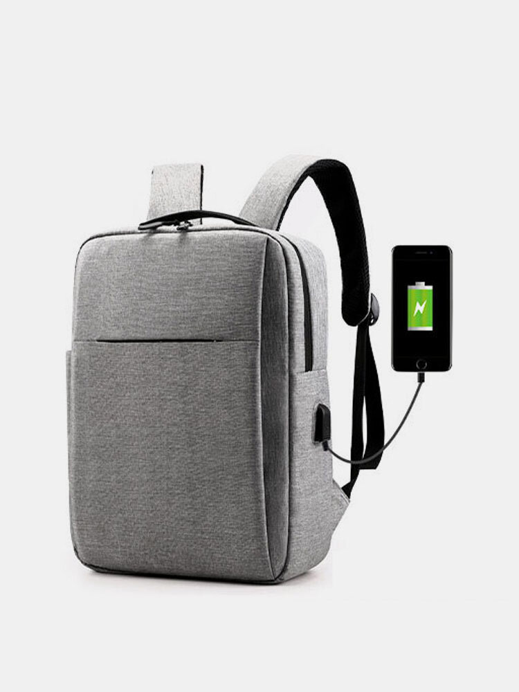 Men Oxford USB Charging Light Weight Large Capacity 15.6 Inch Laptop Bag Backpack