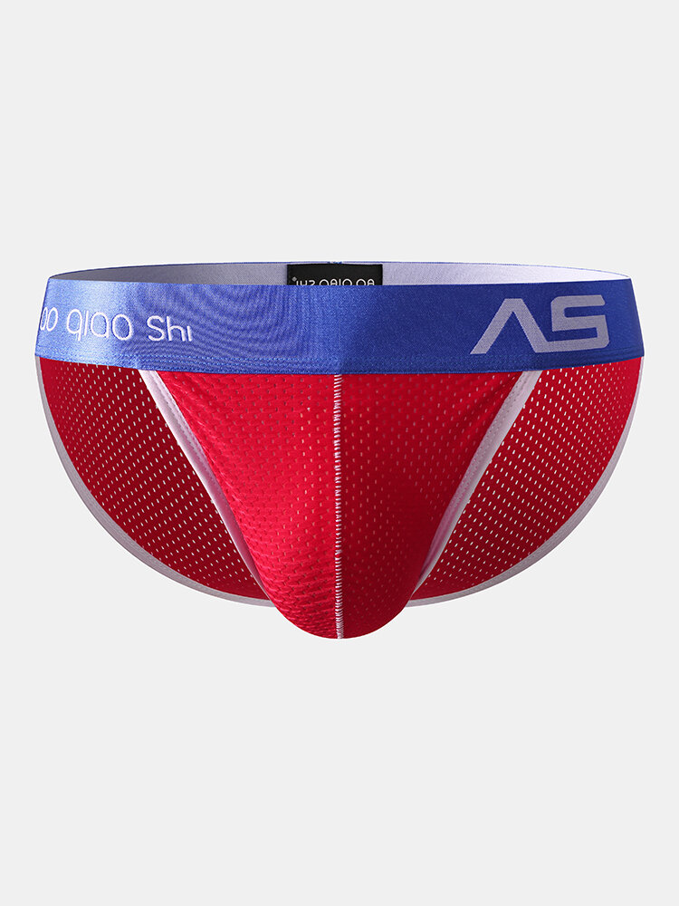 Mens Sexy Mesh Transparent Underwear Detachable Pad Breathable Briefs