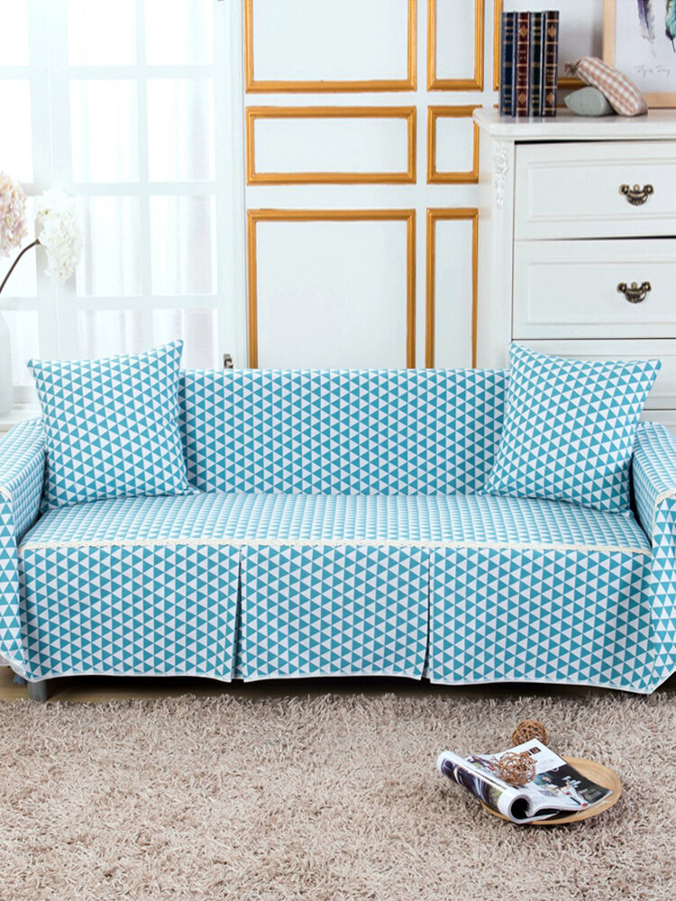 Синий треугольник утолщенный льняной 1-4 местный чехол для дивана, чехол для дивана, чехол для дивана, протектор для стула