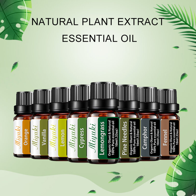 

8 Pcs/Set Natural Plant Extract Essential Oil Set Calm mood massage SPA yoga dedicated Lemon Cypress Essential Oil Kit