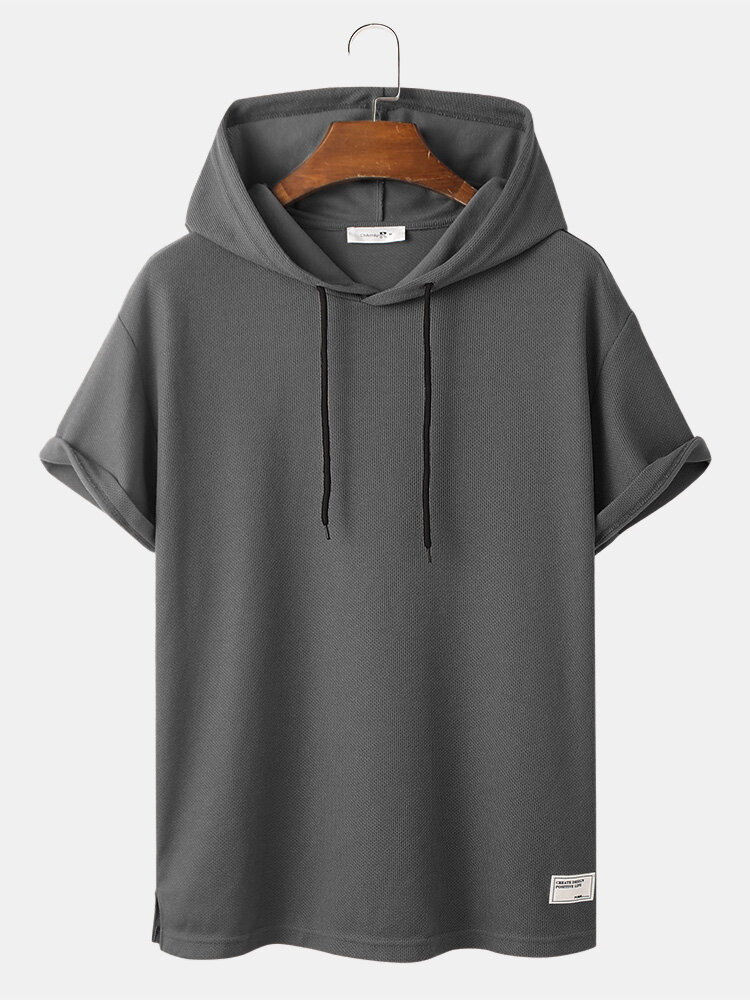 hooded t shirt men's short sleeve