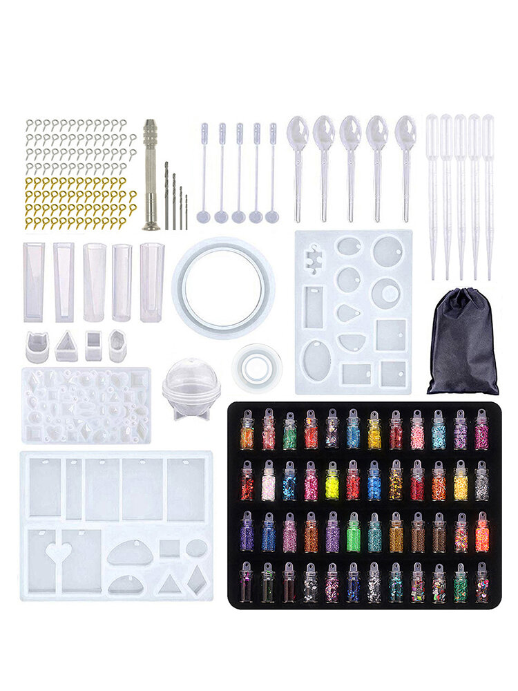 

148/160/184Pcs Silicone Casting Resin Molds And Tools Set For Resin Jewelry DIY Resin Pendant Bracelet Silicone Casting, #01;#02;#03;#04;#05;#06;#07;#08;#09;#10;#11;#12;#13