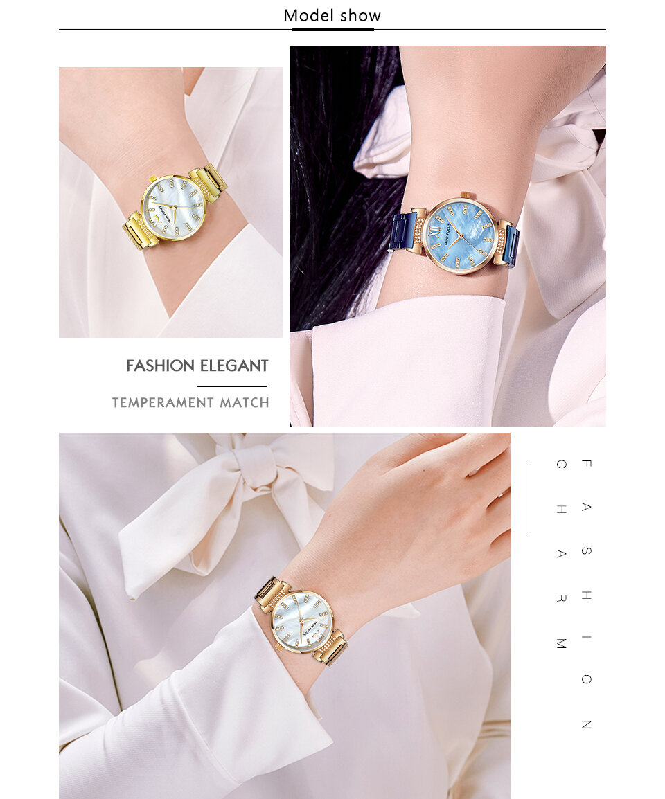 Simple Design Stainless Steel Fashionable Women Wristwatch Ladies Quartz Watch