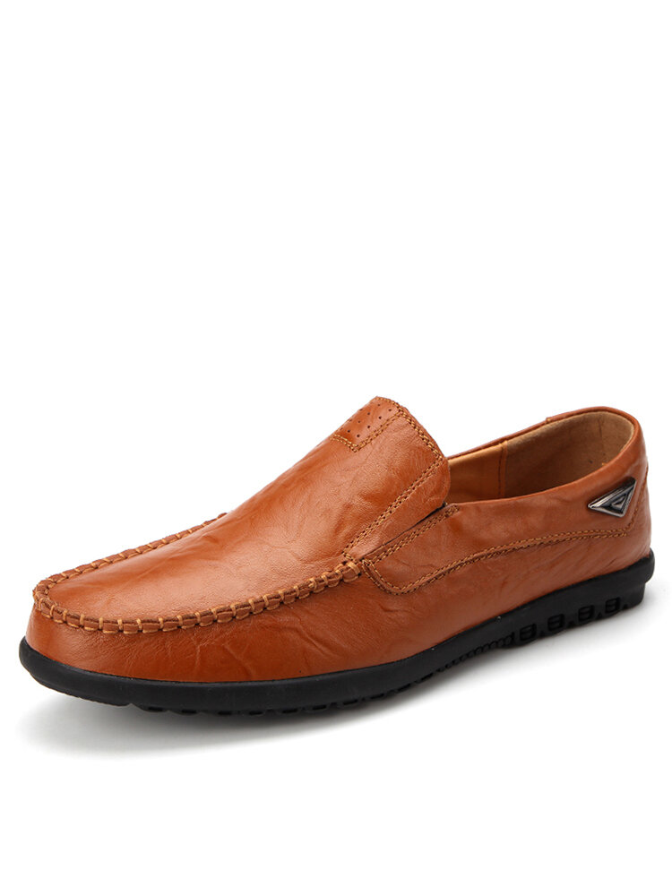 Men Microfiber Leather Non Slip Soft Sole Slip On Casaul Driving Shoes