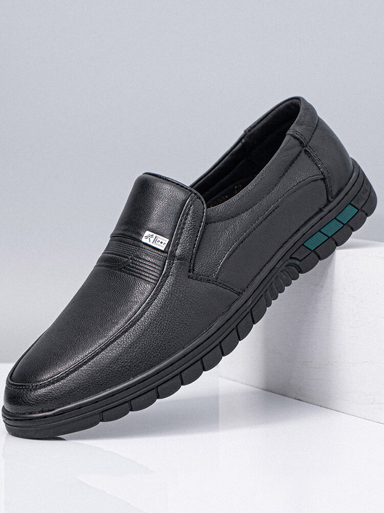 Men Microfiber Leather Non Slip Slip On Casual Shoes