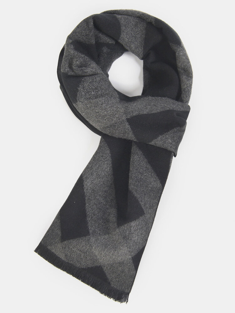 Plaid Business Casual Men's Brushed Warm Fashion Scarf 