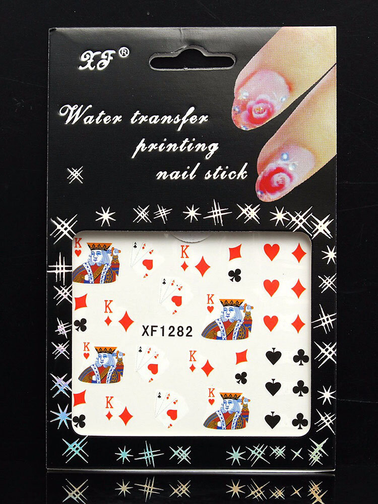 Poker Ace Nail Art Stickers Water Tips Decals Transfers 