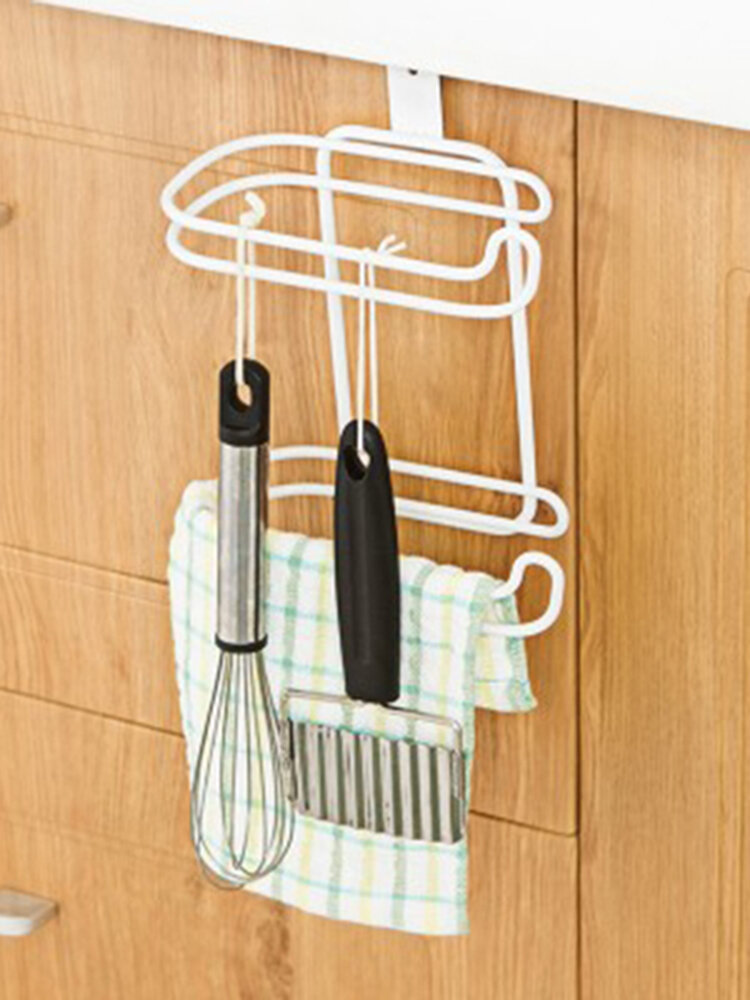 

Toilet Roll Paper Holder Door Back Hanging Towel Roll Tissue Rack Kitchen Cupboard Paper Storage, White