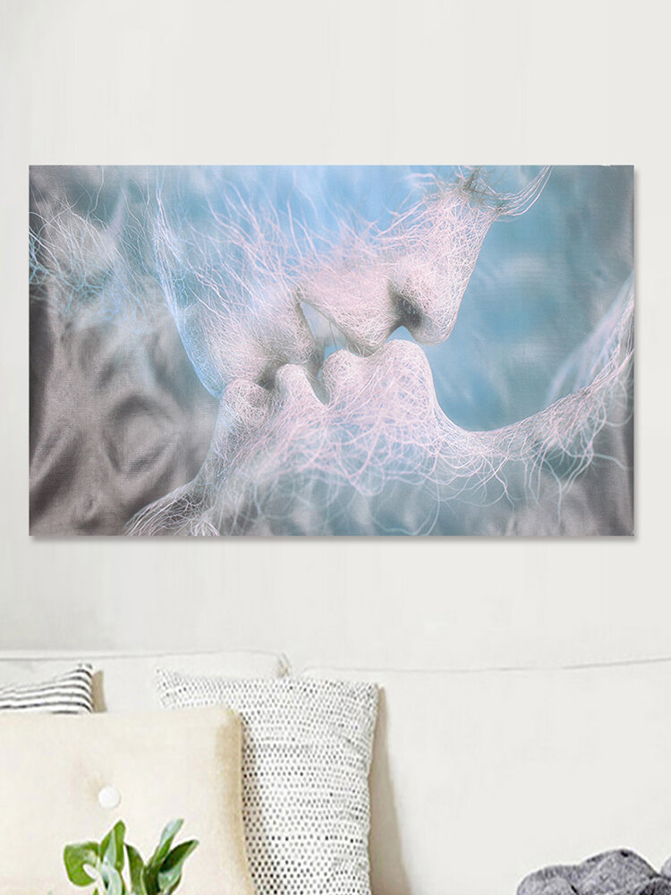 

Blue Love Kiss Abstract Art Canvas Painting Wall Art Picture Print Home Decor