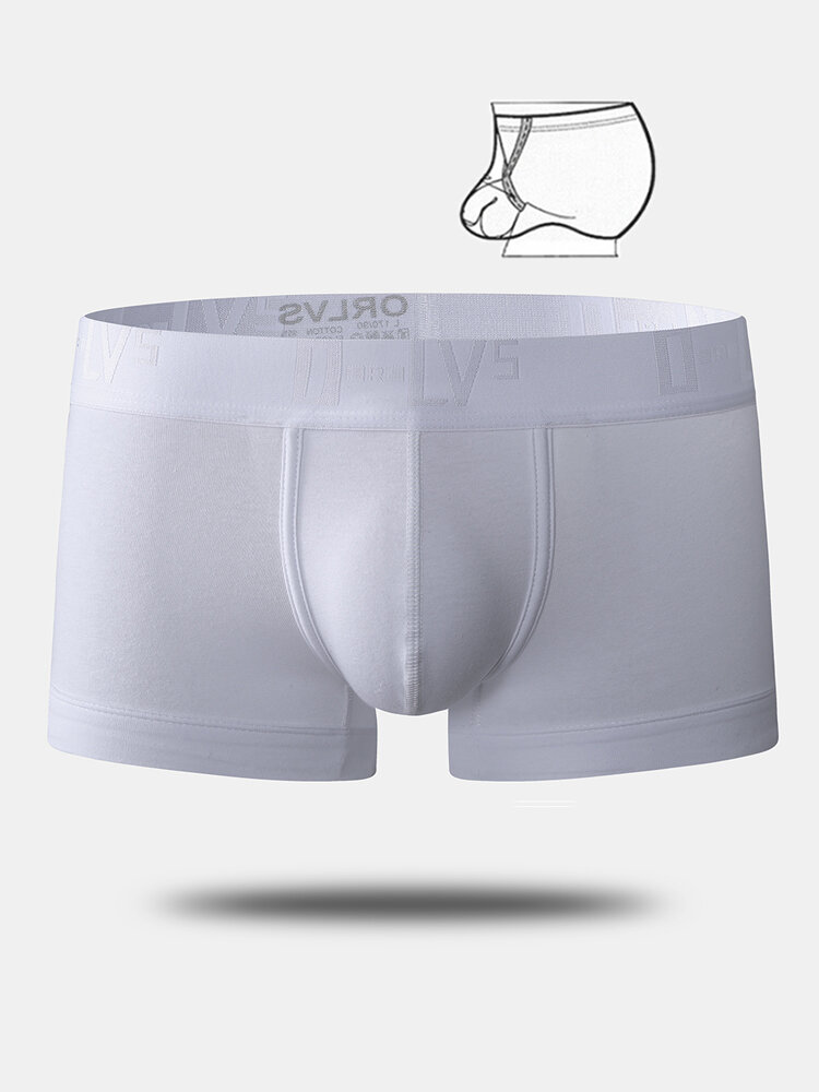 Men Sexy Cotton Loop Boxers Comfortable Plain Stretch No Fly Contour Pouch Underwear