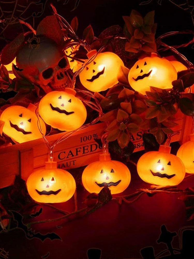 1 PC 2/3/5m Pumpkin LED Halloween Decorative String Lights Hanging Ornament Scary Lamp for Home Party Supplies
