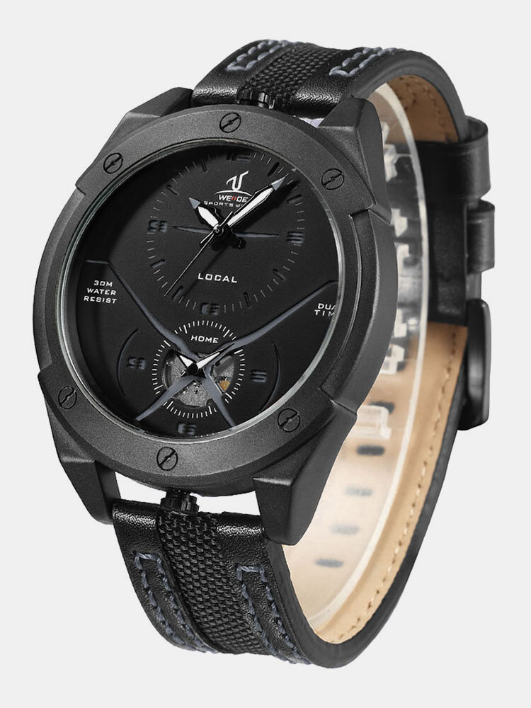  Sport Men Quartz Wrist Watch Dual Time Display Quartz Watches Waterproof Watch