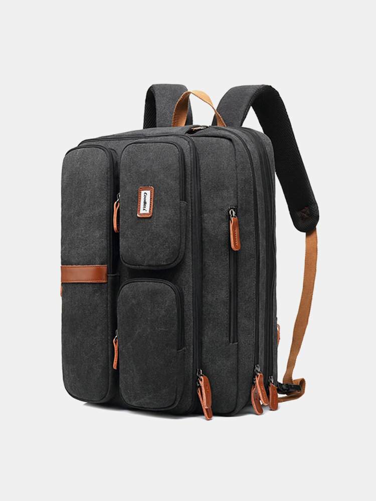 Men Multifunctional Laptop Backpack Waterproof Large Capacity Business Crossbody Bag
