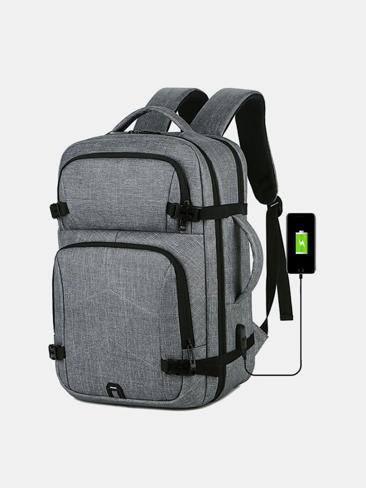 Men Waterproof Large Capacity USB Charging 15.6 Inch Laptop Backpack Travel Bag
