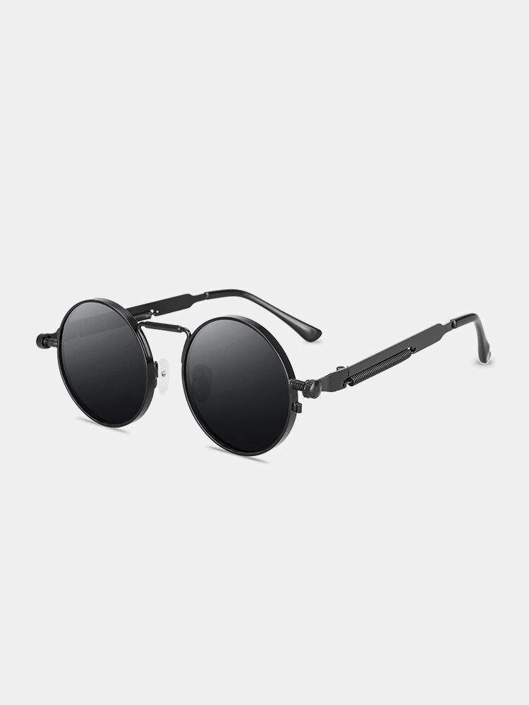 Unisex Metal Full Round Frame UV Protection Fashion Avant-garde Sunglasses