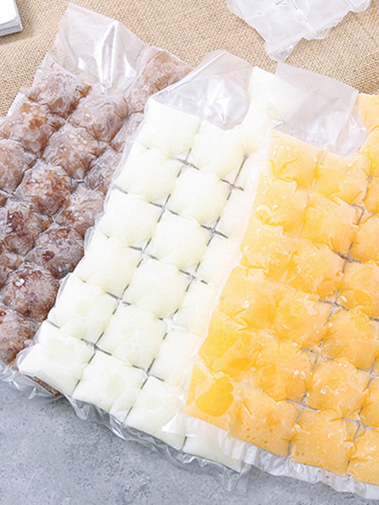 10 PCS / Pack Summer Self-Sealing Disposable Ice Pack Frozen Ice Cube Mold Ice Grid Bag