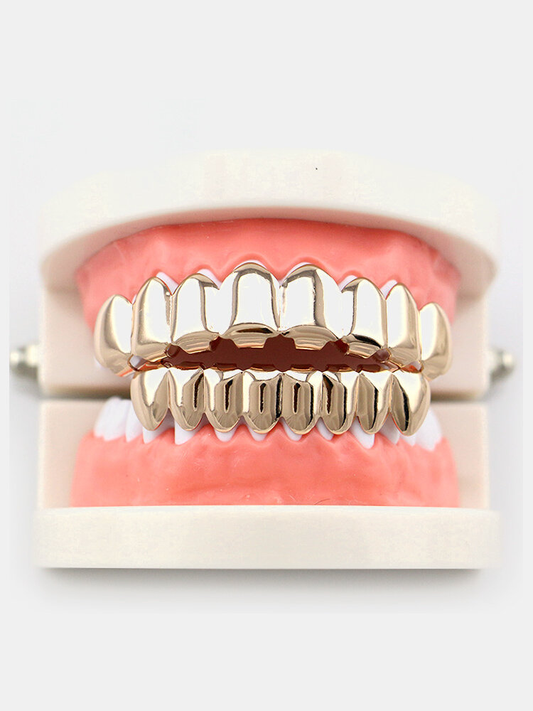 Bracciali placcati in metallo lucido a 4 colori Bracciali neri Braccialetti hip-hop in oro rosa con denti grillz