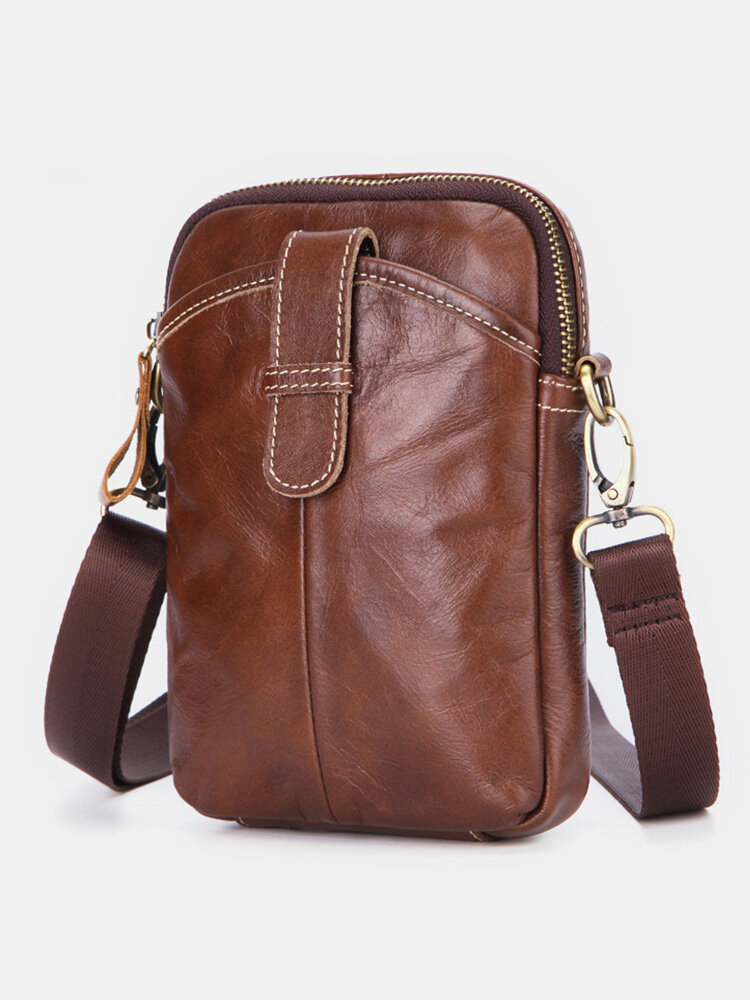 

Geniune Leather Vintage Magnetic Snap Crossbody Bag Softy Small Shoulder Bag, Black;brown;coffee