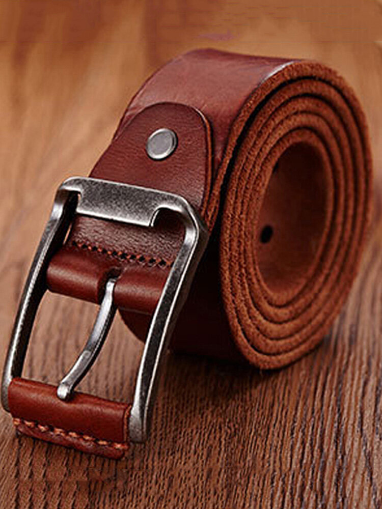 Genuine Leather Men's Belt Casual Waistband Waist Strap Smooth