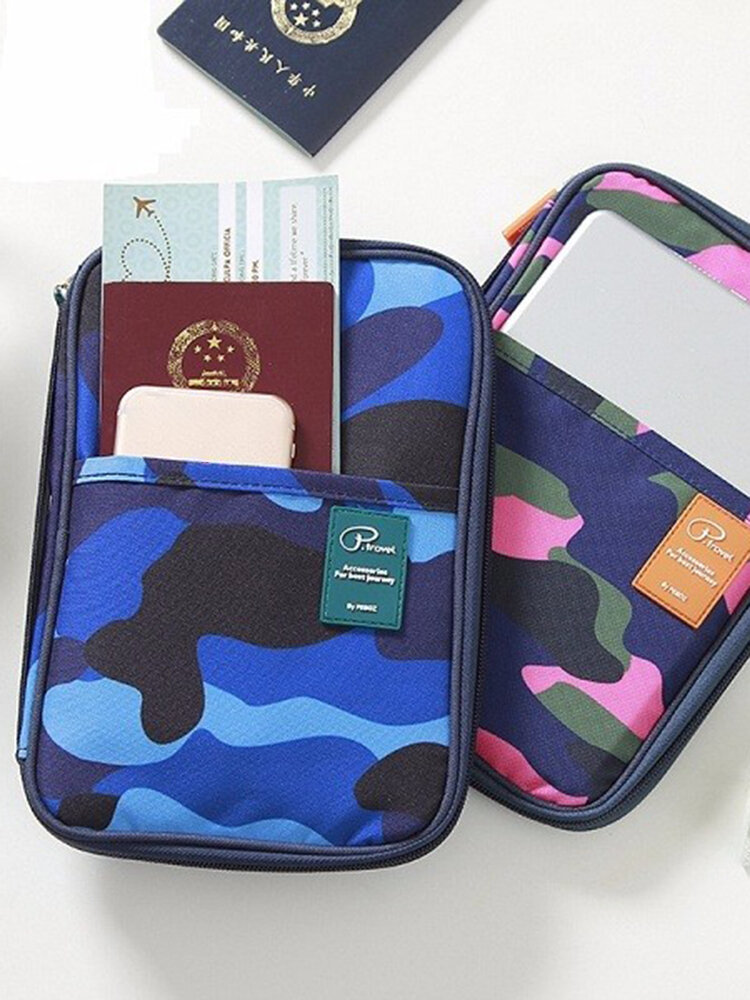 Sac de rangement pour sac à main pour carte de camouflage multifonctionnel Porte-passeport pour iPad 