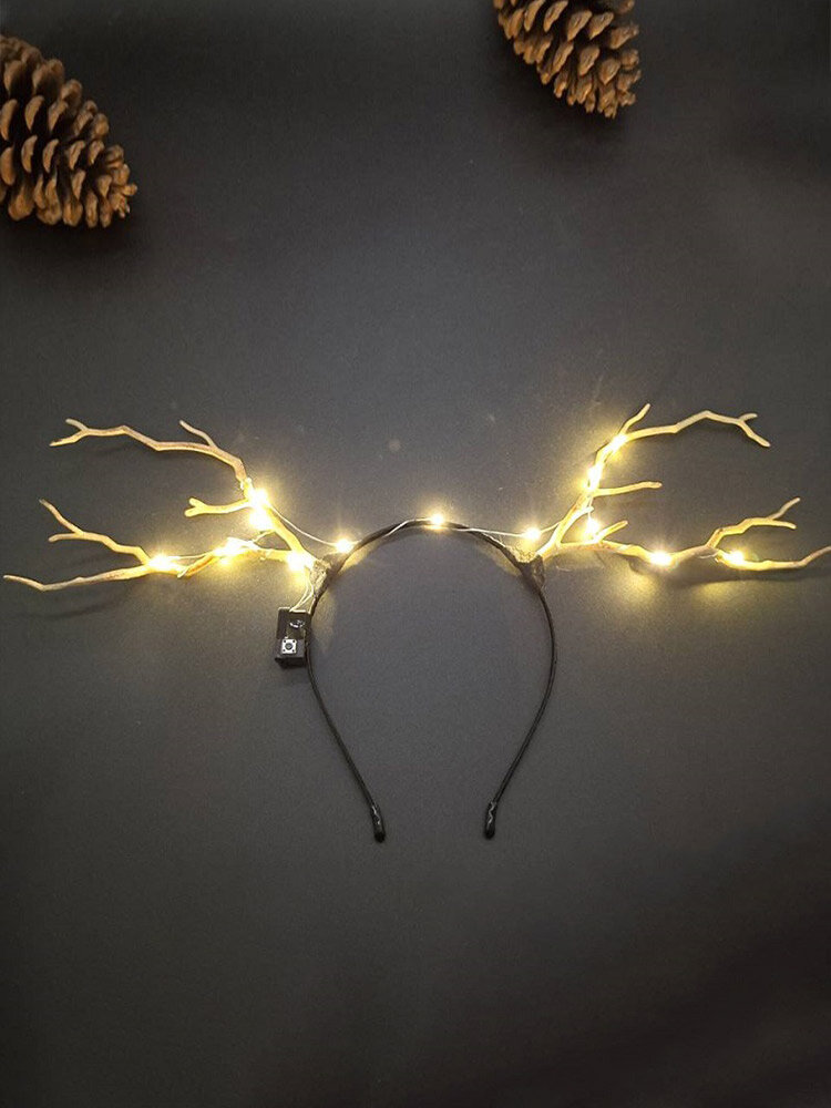 Christmas Lovely Luminous Elk-shaped Decorative Plastic Resin Headband