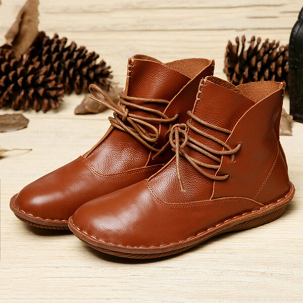 Handmade Genuine Leather Comfy Vintage Ankle Boots