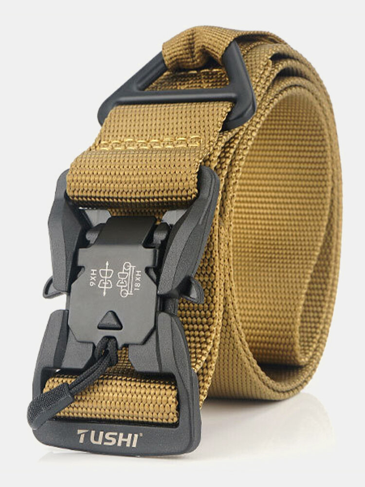125CM Men Nylon Belt Magnetic Buckle Quickly Unlock Tactical Training Belt
