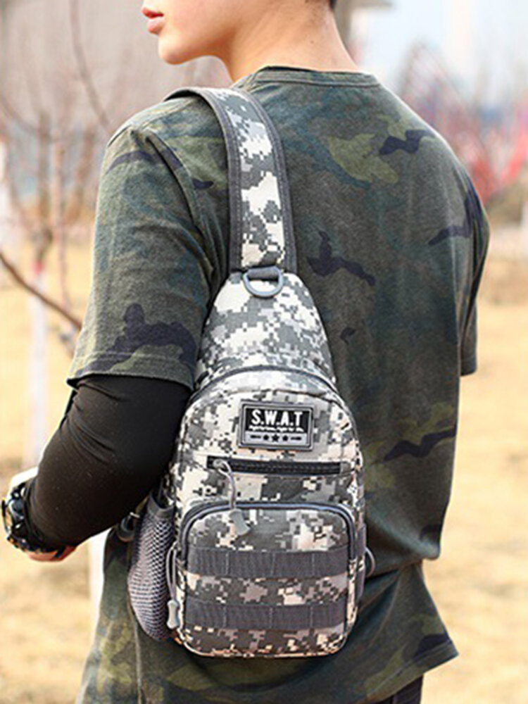 Men's Canvas Outdoor Sports Multifunctional Camouflage Messenger Bag Shoulder Bag