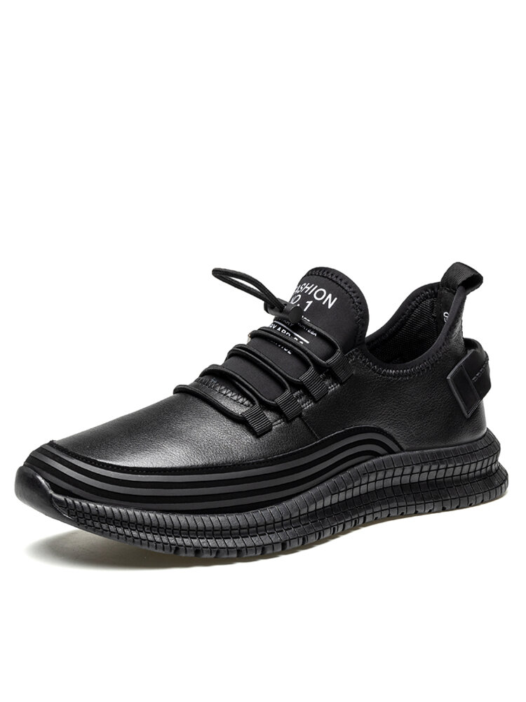 Men Microfiber Leather Non Slip Plus Lining Sport Casual Sneakers от Newchic WW