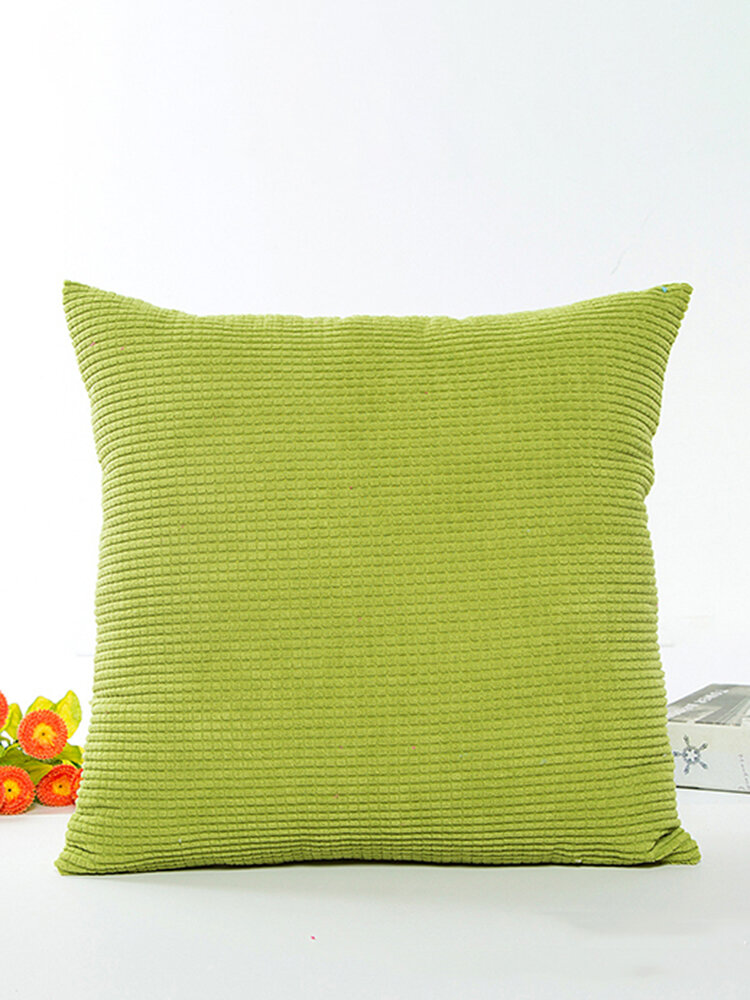 Square Candy Color Corn Cushion Cover Corduroy Pillow Case Cover Office Back Cushion Home Decor