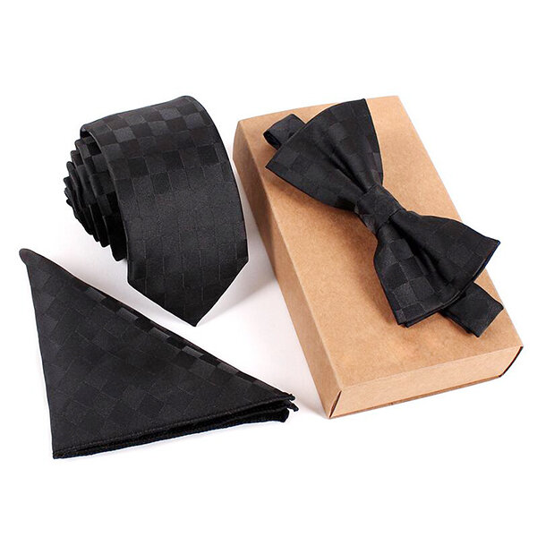 

Men Business Vintage Tie SetsNeck Tie Bow Tie Pocket Square Towel For Wedding Meeting And Party, #05