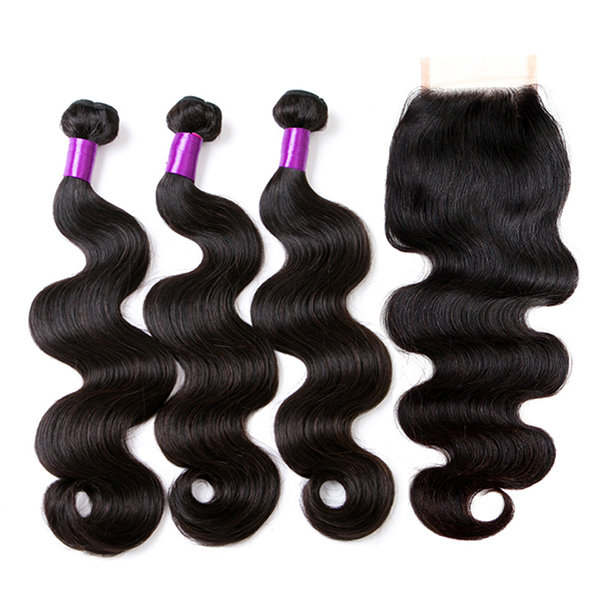 

1 Bundle Brazilian Body Wave Human Hair Extensions Lace Frontal Natural Hair Weave