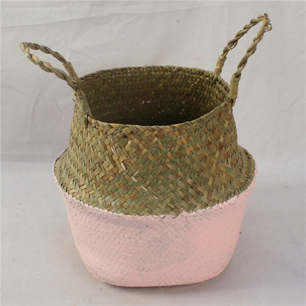 

Basket Storage Plant Pot Room Foldable Laundry Bag Portable Tote Shopping Bag, White;black;green;pink