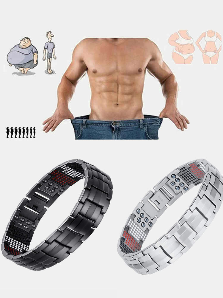 Fashionable Magnetic Health Energy Detachable Multirow Multipoint Magnet Negative Ion Men's Weight Loss Magnetic Therapy Bracelet