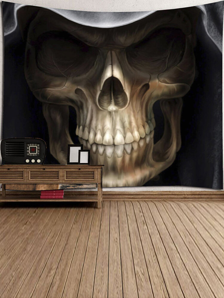 Cartoon Skull Stampato Wall Hanging Arazzo Halloween Home Decor Poliestere Stuoia Asciugamani