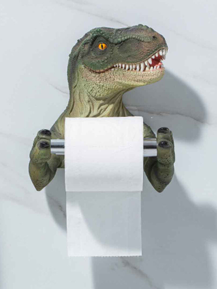 1 PC Dinosaur Roll Paper Holder Rack Toilet Paper Holder Tyrannosaurus Wall-mounted For Bathroom Bedroom Hotel Home