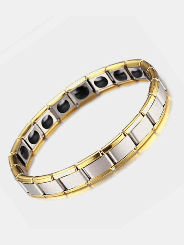 Trendy Luxury Magnet Geometric Shape Stainless Steel Bracelets